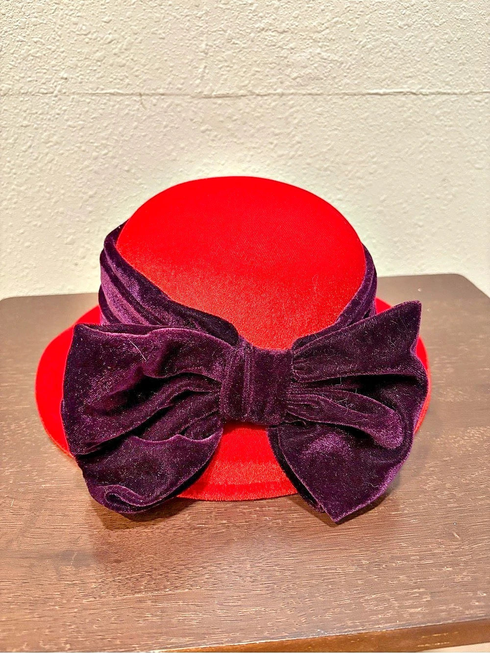 Vintage Red Hat Society Cloche Hat